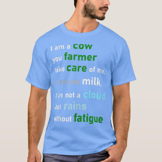 T-shirt Je suis une vache, vous fermier Crazy ferme vache
