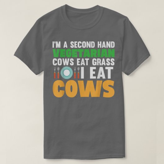 T-shirt Je suis une vaches végétarienne seconde main mange (Design devant)