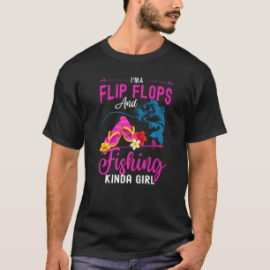T-shirt Je suis une volte-face et pêche Kinda Girl Fishers