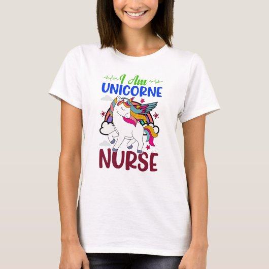 T-SHIRT JE SUIS UNICORNE NURSE (Devant)