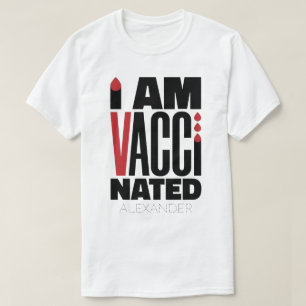 T-shirt Je Suis Vacciné Convid-19 Drôle Noir Nom