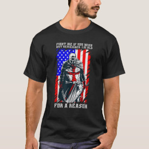 T-shirt Je suis vieux pour une raison USA Drapeau Templier