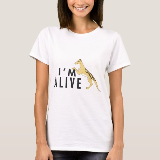 T-shirt Je suis vivant - Thylacine (Devant)