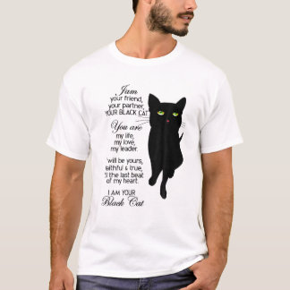 T-shirt Je suis votre ami votre partenaire votre chat noir