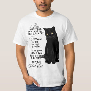 T-shirt Je suis votre ami votre partenaire votre chat noir
