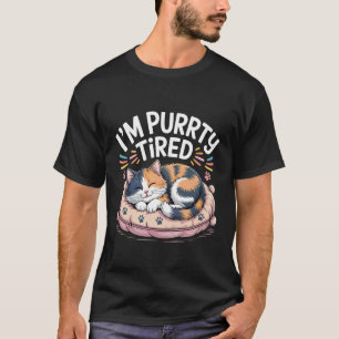 T-shirt Je suis vraiment fatigué Chat somnolent Épuisement
