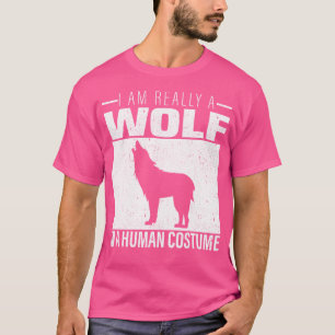 T-shirt Je Suis Vraiment Un Loup Dans Une Halloween Humain