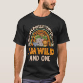 T-shirt Je suis Wild And One Zoo Thème Anniversaire Safari (Devant)