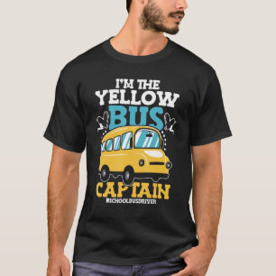 T-shirt Je suis Yellow Bus Captain Véhicule Pilote Scho