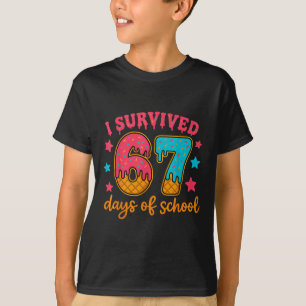 T-shirt Je Survivre 67 Jours D'école Enseignants Élèves Gé