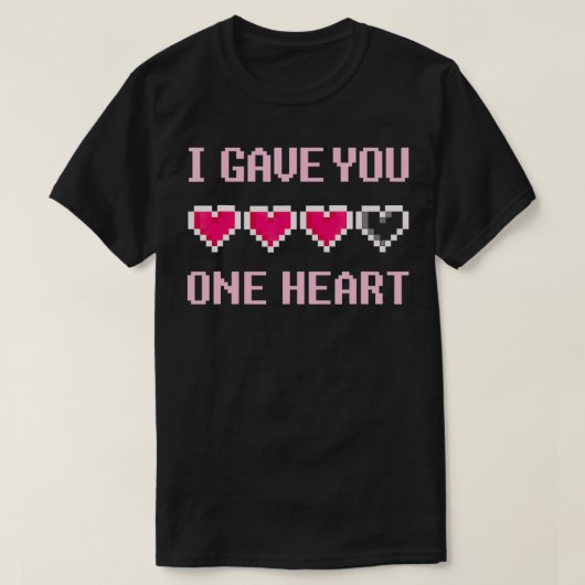 T-shirt Je T'Ai Donné 1 Heart Gamer Videogame Nerd (Design devant)