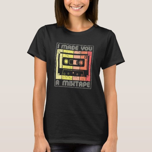 T-shirt Je T'Ai Fait Un Mixtape Cassette Tape 80s Music Re (Devant)