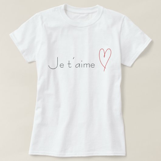 T-shirt Je t'aime (Design devant)