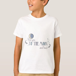 T-shirt Je t'aime à la lune et au dos