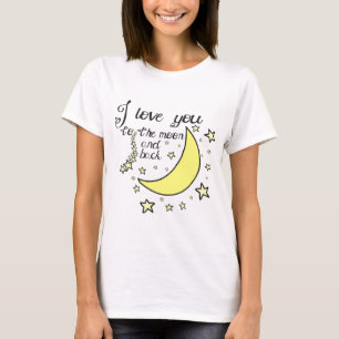 T-shirt Je t'aime à la lune et au dos