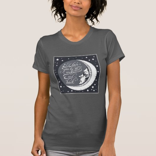 T-shirt Je t'aime à la lune et au dos (Devant)
