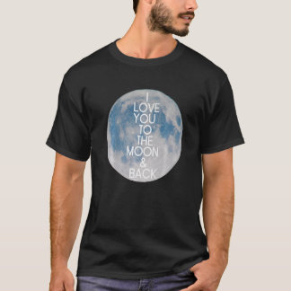 T-shirt Je t'aime à la Lune et au fond Bleu Plein Cele Lun