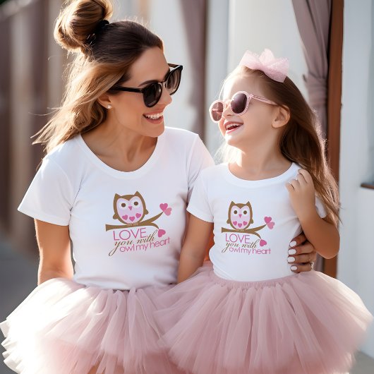 T-shirt Je t'aime avec OWL Mon coeur