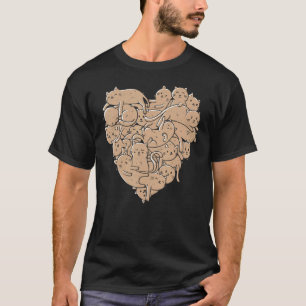 T-shirt Je T'aime Chats Coeur Kitty Chat Chat  Saint-Valen