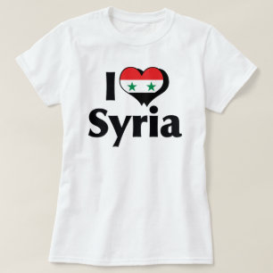 T-shirt Je T'aime Chemise du Drapeau Syrien