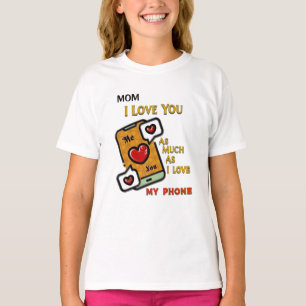 T-shirt Je T'Aime Comme Mon Fun Téléphone