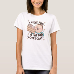 T-shirt "Je t'aime comme un gros gosse aime le gâteau"