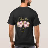 T-shirt Je t'aime Concevoir des Coeurs d'Or (Dos)