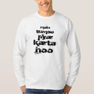 T-shirt Je t'aime dans le Hindi
