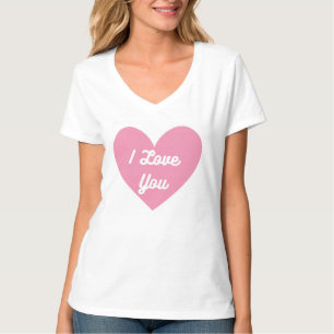 T-shirt Je T'Aime Dans Un Coeur Rose