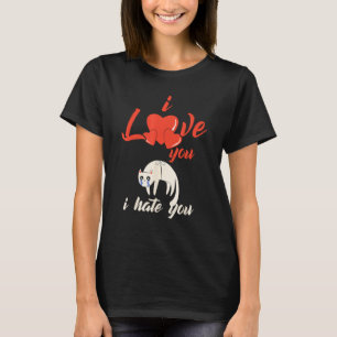 T-shirt Je t'aime déteste toi Chat Cœur Saint Valentin