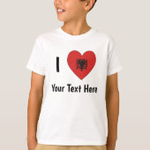 T-shirt JE T'AIME (Drapeau albanais en forme de cœur) Pers (Devant)