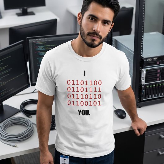 T-shirt Je t'aime en code binaire Programmeur Full Stack I