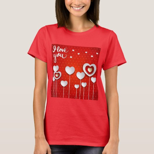 T-shirt Je t'aime en rouge (Devant)
