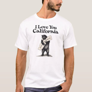 T-shirt Je t'aime étreinte d'ours de la Californie