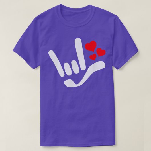 T-shirt Je t'aime ILY American Sign Language Design avec (Design devant)