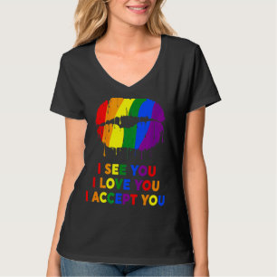 T-shirt Je T'Aime Je T'Accepte Lgbt Lips