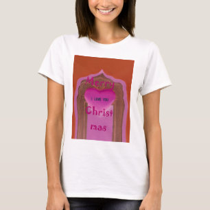 T-shirt Je t'aime Joyeux Coeur de Noël