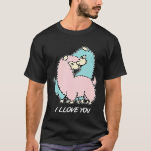 T-shirt JE T'AIME Llama Baiser Alpaca Couple Valentines