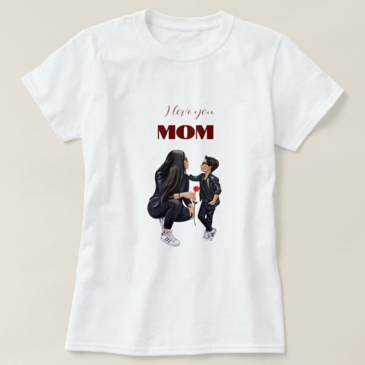 T-shirt Je t'aime maman (Design devant)
