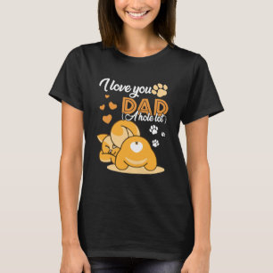 T-shirt Je T'Aime Papa Un Trou Lot Chat Kitten Papa Pères