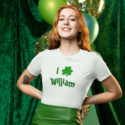 T-shirt Je t'aime St Patrick's Day William