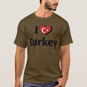 T-shirt Je T'aime Turquie Drapeau Chemise