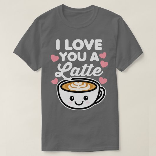 T-shirt Je T'Aime Un Latte (Design devant)