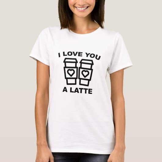 T-shirt Je T'Aime Un Latte (Devant)