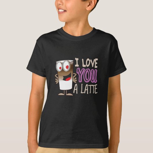 T-shirt Je t'aime un latte (Devant)