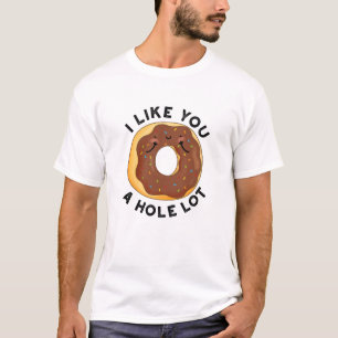 T-shirt Je T'Aime Un Trou Beaucoup Drôle Pun De Donut