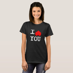 T-shirt Je T'Coeur Personnalisé Noir
