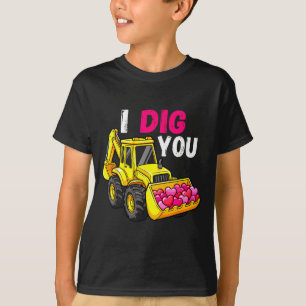 T-shirt Je t'excave Pelle de construction Saint-Valentin C