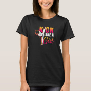 T-shirt Je Tire Comme Une Fille Karaté Kickboxing Girl