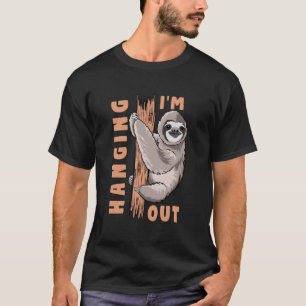 T-shirt Je traîne drôle mème mignon paresseux